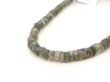 Natural Labradorite Faceted Rondelle Beads Strand – Approx. 6×4 mm | Gray Labradorite with Blue Flash | 13–14 Inch Strand