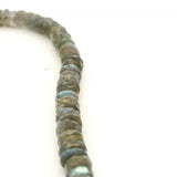 Natural Labradorite Faceted Rondelle Beads Strand – Approx. 6×4 mm | Gray Labradorite with Blue Flash | 13–14 Inch Strand