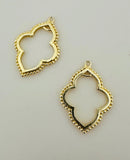 Gold Finish Marquise Shape Pendant Finding Available Two Size: 32mmX22mm, 46mmX26mm.