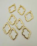 Gold Finish Marquise Shape Pendant Finding Available Two Size: 32mmX22mm, 46mmX26mm.