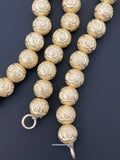 1 Strand of Brushed Finish Fancy Shiny Round Gold Finish Beads , E-coated Beads. Bead Size is: 8mm NO-89