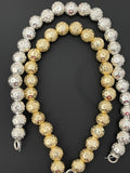 1 Strand of Brushed Finish Fancy Shiny Round Gold Finish Beads , E-coated Beads. Bead Size is: 8mm NO-87