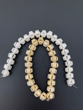 1 Strand of Fancy  Shiny Round Gold Finish And Silver Plated Brushed Finished Round  Beads , E-coated Beads. Bead Size is: 12mm NO-75