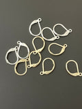 Lever back Hooks, A Pack of 20 pcs Lever Back Hooks, Lever Back Hooks, Gold Finish  And Silver Plated Ear, Ear hooks/lever backs Size: 15mmX10mm.