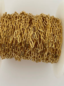 14K Real Gold Filled 3ft. Flat Paper Clip Chain Size: 2.0X5.0mm