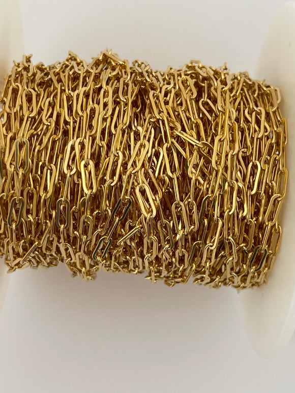14K Real Gold Filled 3ft. Flat Paper Clip Chain Size: 2.0X5.0mm  #CHN6GF