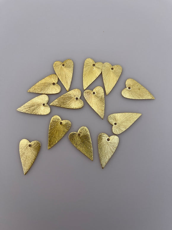Heart 25  Pcs Gold Finish, And Silver Plated E-coated, Brushed , Heart Shape Components Size: 22mmX13mm