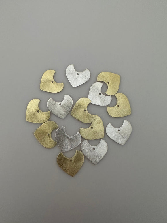 Gold Finish Charm  of 15 Pcs., Available in 2 colors- Gold/Silver Plated, Brushed Finish, E-coated, 1 hole, Hole size 1mm
