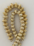 1 Strand of Brushed  Fancy Gold Finish Beads  E-coated Beads. we offer Three Size :9mmX12mm,9mX15m