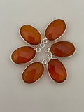 Red Onyx Six Piece a Pack One Loop Real Sterling Silver 925 Red Onyx Oval Shape, Size : 10mmX15mm.#DM 79