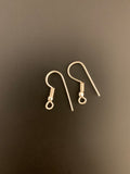25 Pairs of Gold Finish or  Silver Plated Ball And Coil Decoration Ear wires, Findings, Plain Ear wires, Copper Ear wires.  Silver Plated #142