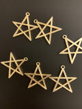 A Pack of 6 to 8 Pcs. Gold Finish, E-coated, Brushed Finish, Star Pendant Size: "40mmX36mm and 27mm.