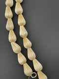 1 Strand of Brushed Finish Fancy Gold  Beads With Anti Tarnish | Size: 14mmX9mm #NO-125