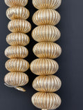 1 Strand of Brushed  Fancy Gold Finish Beads  E-coated Beads. we offer Two Size :8mmX14mm,10mX17m