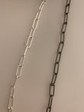 3 Feet of 925 Sterling Silver Chain, Rectangular Chain Round Wire . Machine made Chain, Size 11.4mmX4.2mm
