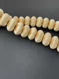 1 Strand of Brushed  Fancy Gold Finish Beads  E-coated Beads. we offer Two Size :8mmX14mm,10mX17m