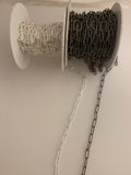 3 Feet of 925 Sterling Silver Chain, Rectangular Chain Round Wire . Machine made Chain, Size 11.4mmX4.2mm