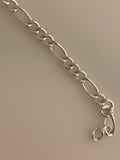 3 Feet of 925 Sterling Silver Hollow Figaro  Chain 3+1  White Silver Chain Size: 7.35 | CHN113