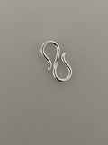 Plain S Hooks | 4 Pcs. of Sterling Silver Plain S Hook/Clasp | 4 Pcs In a Pack | 925 Sterling S-Hooks | Size: 15mmX8mm | H7SS