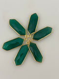 Long Marquise Green Onyx Bezel – 925 Silver Gold or Gold Plated Over Sterling Silver, 9x25mm, 1Pc,