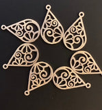 8Pcs. Gold Finish and  Silver Plated  Finding /Charm E-coated, Brushed Finish, Copper Findings, PENDENT ."33mmX20mm"