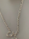 3 Feet of 925 Sterling Silver Hollow Figaro  Chain  White Silver Chain Size: 5mm and 5.5mm | CHN11SS | CHN112SS