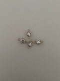 4 Pcs  to 6 Of 14K Real Gold Filled CZ Bezel One Loop  | Excellent Quality  Three  Size 3mm,4mm 6mm  White  3ACZ Bezel Drop