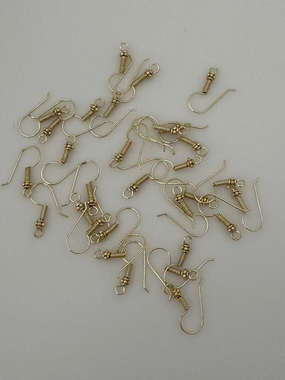 15 Pairs of Gold Finish And Silver Plated ,Gunmetal E-Coated, Fancy Ear Wires, Findings, Metal Ear Wires, Copper Earwires Size :24mm.