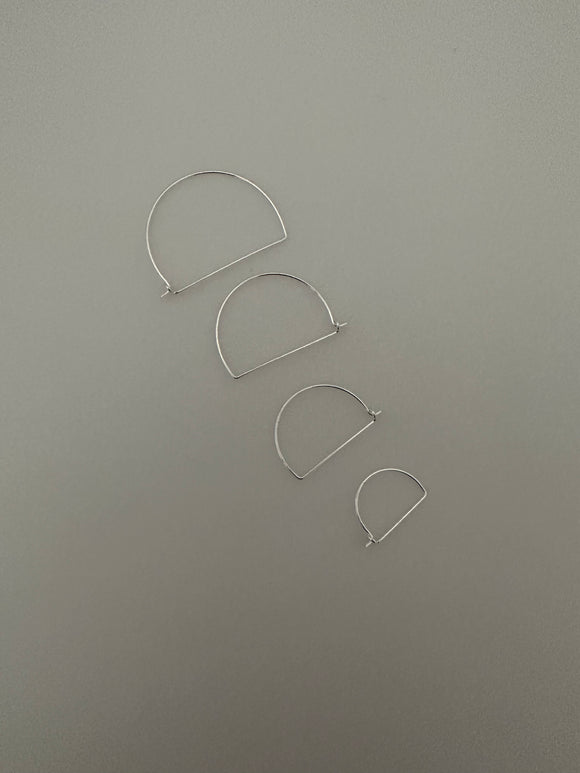 925 Sterling Silver Wire Arch Beading Hoops | Silver Beading Hoops |  Sterling Silver  Hoops | Choice of 4 Sizes | 4 to 6 pieces per pack.
