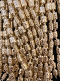 1 Strand of Designer Rectangular  Gold Beads ,Gold Finish and Silver Plated Beads, E-coated Beads Approx Size :15mmX10mmX7mm