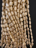 1 Strand of Designer Rectangular  Gold Beads ,Gold Finish and Silver Plated Beads, E-coated Beads Approx Size :15mmX10mmX7mm
