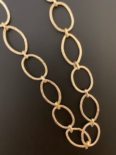 3 Feet of Copper Chain Marquise-Oval Shape, Patterned Chain, Choice of 2 colors: Gold Finish, Silver Plated. E-coated. Size-22X15-21X16mm | Purity Beads