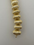 1 Strand of Large  Fancy Gold Finish Beads | Decorated Bead Round  Shape Patterned Beads | Bead Size is: 19mmX11mm