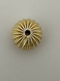 1 Strand of Large  Fancy Gold Finish Beads | Decorated Bead Round  Shape Patterned Beads | Bead Size is: 19mmX11mm