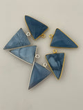 Blue Opal A Pack of Six Pieces One Loop Gold Plated Sterling Silver 925 Blue Opal Triangle Shape, Size : 15mmX20mm.