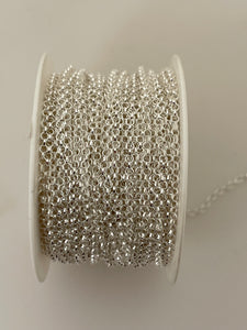 3 Feet Of Sterling Silver Chain, Round Rolo Flat wire Cable, 925 All The Way Through Chain Size :1.8mm | CHN56SS