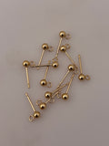 14K Real Gold Filled | 3mm and 4mm Stud Ball Earring W/Open Ring | 10 to 12 pieces in each pack | Gold Filled | Earring Studs |