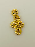 One Strand of Fancy LARGE  Hole  Daisy Spacers - Gold Finish And silver Plated  spacers in Four Size: 7mm And 8mm