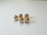 Corrugated Straight Line 3-16 Pcs. 14k Real Gold Filled Fancy Bead Available Multiple Sizes: 3, 4, 5, 6, & 8mm