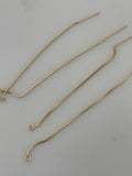 14k Real Gold Filled Threader Box Chain w/Ring | 22 Gauge | Size: 80mm | 4 Pcs Per Pack | TE3GF