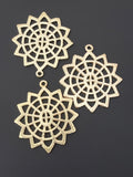 5 Pcs Gold Finish And Silver Plated  Fancy Designer Charm/Pendent , E-coated, Handmade, "35mmX31mm".