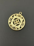 A Pack of 6Pcs. Gold Finish  Charm/Pendent E-coated, Brushed Finish, Handmade Connectors/ Findings in  sizes "27X23mm".#784