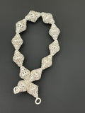 1 Strand Gold Finish And Silver Plated Bead Fancy Bead e-coated 12 Beads in a strand   Size: 17mmX12mm