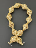 1 Strand Gold Finish And Silver Plated Bead Fancy Bead e-coated 12 Beads in a strand   Size: 17mmX12mm