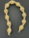 1 Strand Gold Finish And Silver Plated Bead Fancy Bead e-coated 11 Beads in a strand   Size: 18mmX12mm