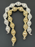 1 Strand Gold Finish And Silver Plated Bead Fancy Bead e-coated 11 Beads in a strand   Size: 18mmX12mm