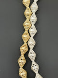 1 Strand Gold Finish And Silver Plated Bead Fancy Bead e-coated 11 Beads in a strand   Size: 18mmX12mm