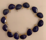 Six Piece a Pack Connector Real Gold Plated and Sterling Silver 925 Lapis Lazuli H Oval  Shape, Size : 15mmX20mm.