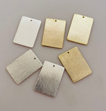 Gold Finish And Silver Plated Stamping Bar/Rectangular Charms/Pendent in two colors  Brushed Finish, Size: 30mmX22mm