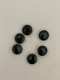 Six Piece a Pack One Loop Real Silver 925  Black Onyx Shape, Size : 15mm